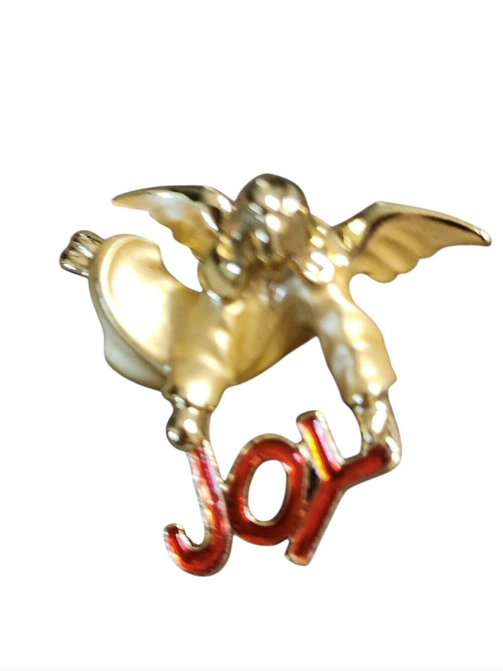 Vintage 1994 Gigi Giusti Goldtone Angel 'Joy' Pin Brooch